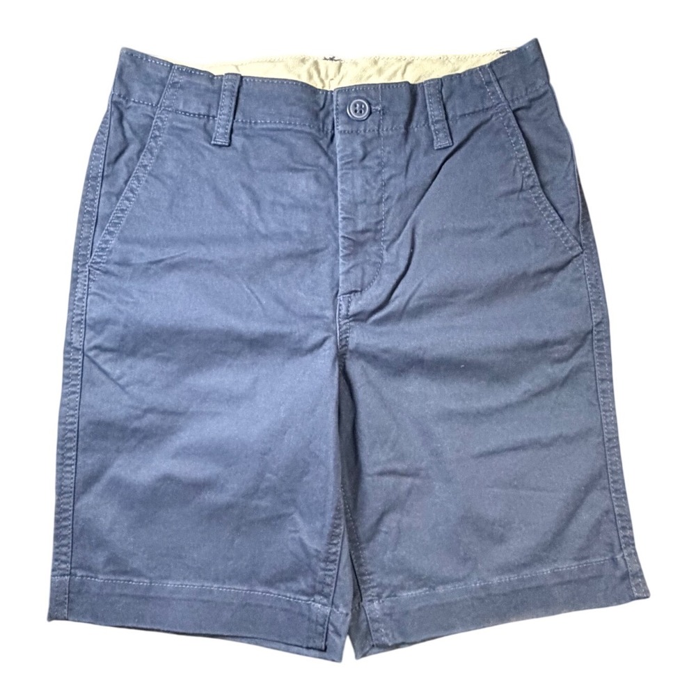 Gap Kids Boys Navy Blue Chino Shorts Size 12 Adjustable Waist Flat Front J10
